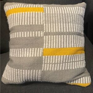 Article Koa Sparrow Gray and Yellow Textured Throw Pillow - large